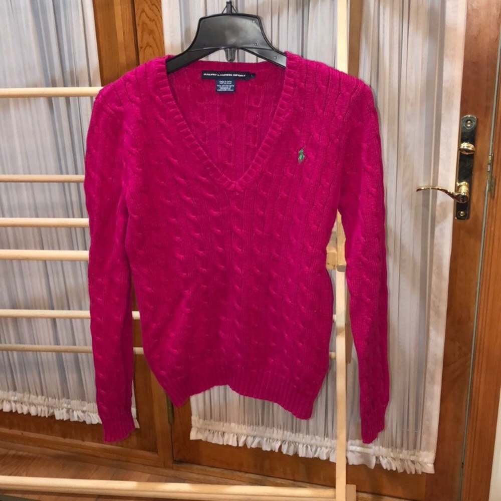 Ralph Lauren Sport Sweater Pink V-Neck